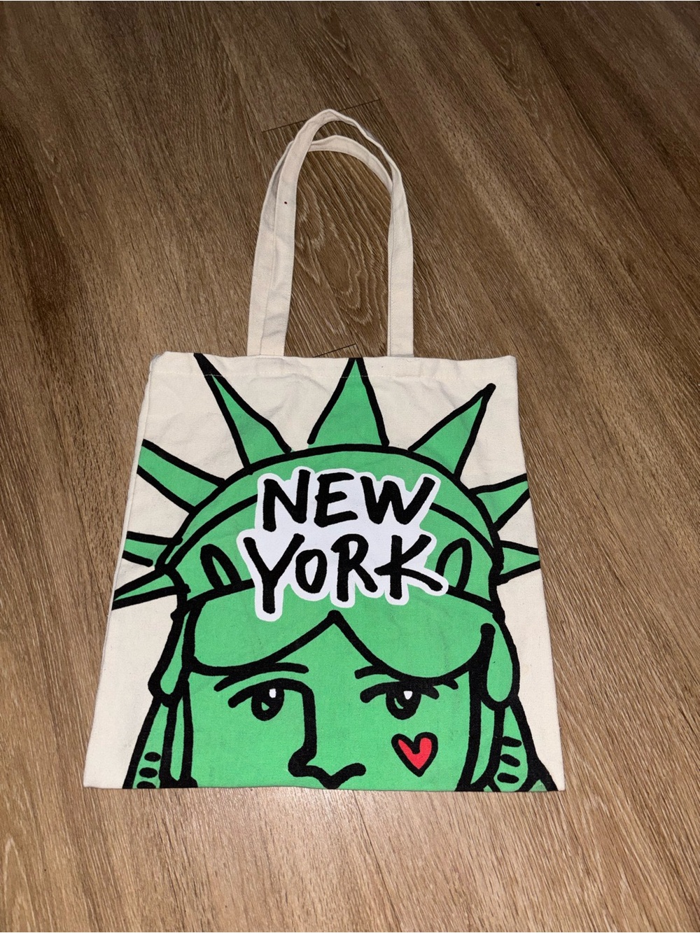 Ben Lenovitz Lady Liberty Tote Bag Green Pop-Art NY City Canvas Souvenir c19